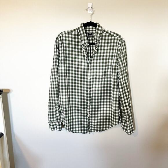Todd Snyder green checked plaid cotton button up men’s large - Picture 1 of 8